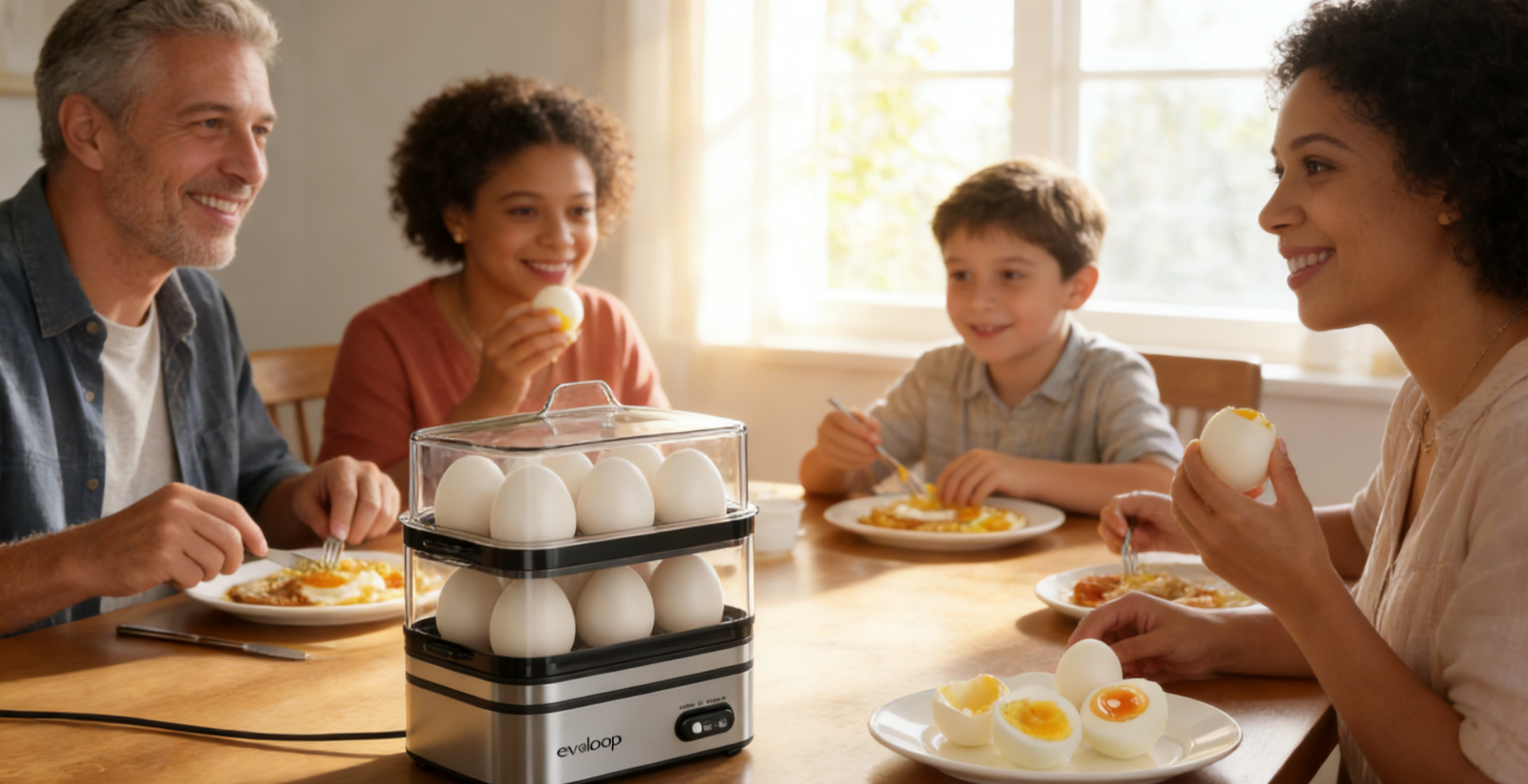 Evoloop Upgraded Egg Cooker – Cook More, Faster, Smarter