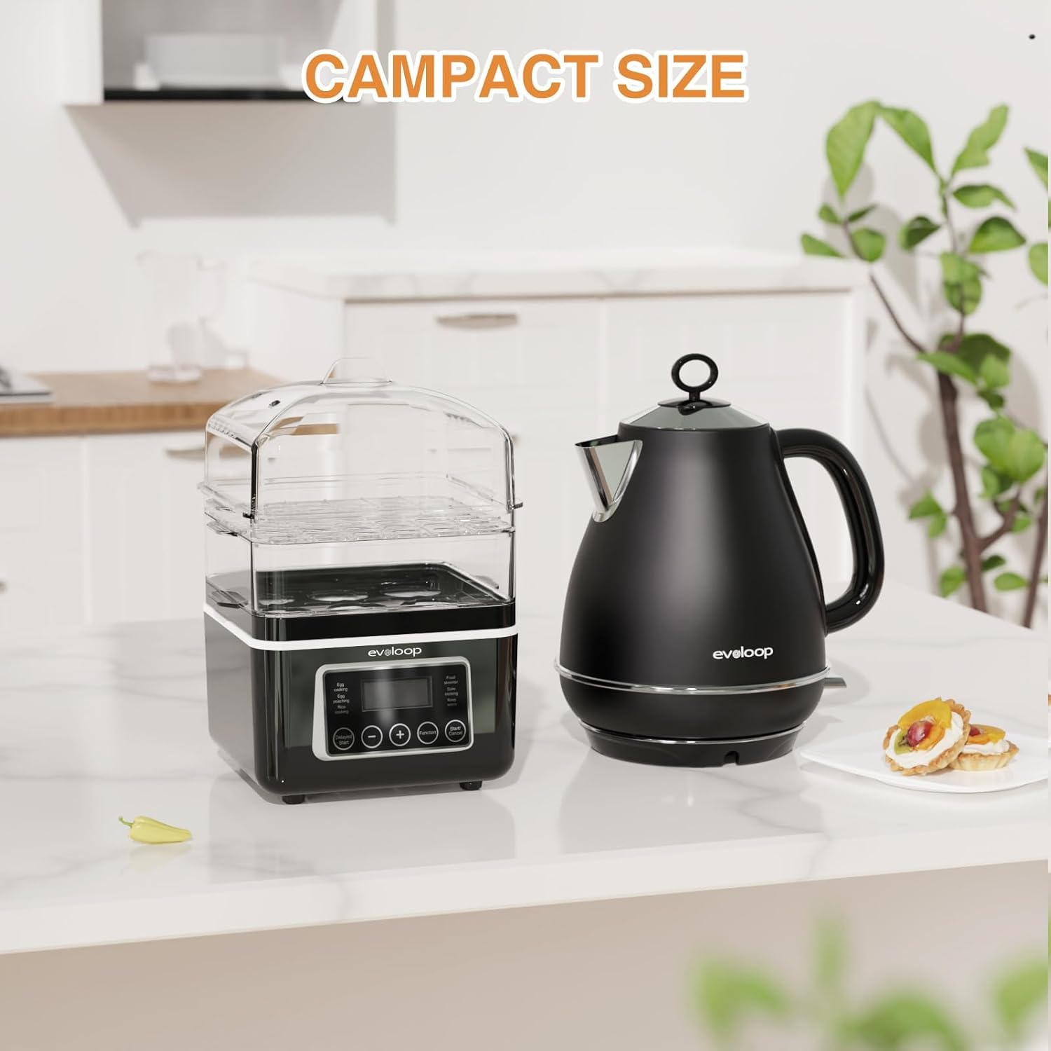 2 Tiers Electric Food Steamer for Cooking, Digital Multi Vegetable Steamer, BPA-Free, Stackable Baskets, Auto Shut-Off, Ideal for Veggies/ Seafood/ Rice